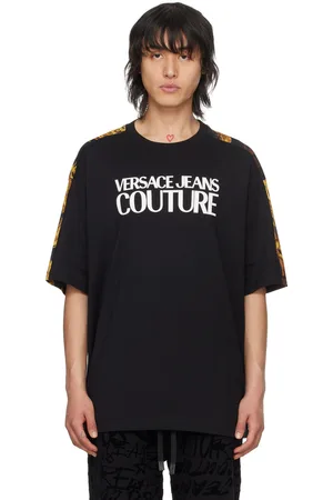 VERSACE Black Watercolour Couture T-Shirt