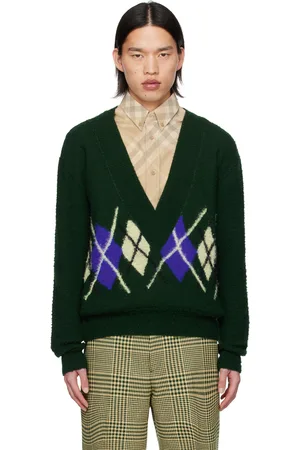 Burberry Green Argyle Sweater