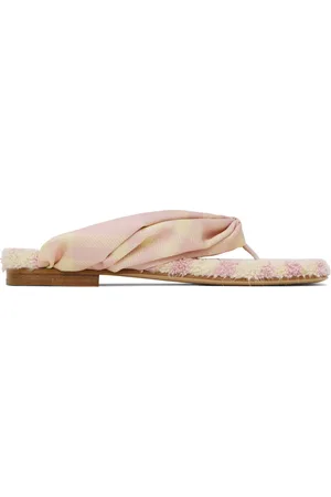Burberry Pink & Yellow Fabric Sandals