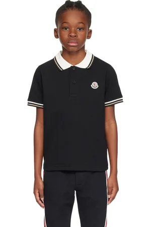 Moncler Kids Black Patch Polo