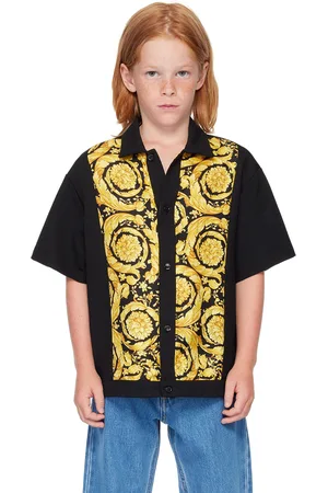 VERSACE Kids Black & Gold Barocco Shirt