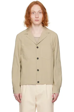 OFFICINE GENERALE Beige Pocket Long Sleeve Shirt