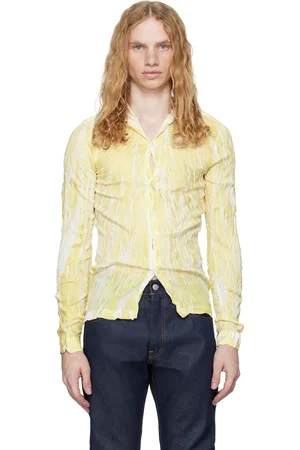 SUNNEI Yellow Wrinkled Print Shirt