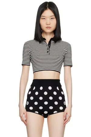 Dolce & Gabbana Black & White Striped Polo