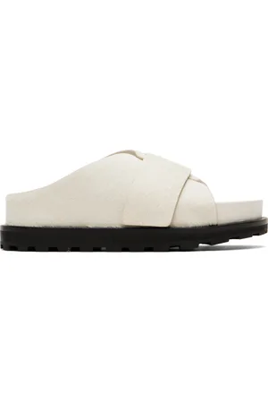 Jil Sander White Slip On Slides