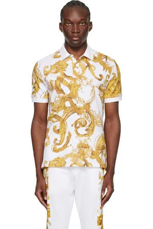 VERSACE White Watercolour Couture Polo