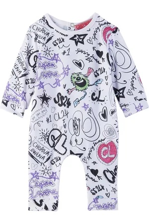 Chopova Lowena SSENSE Exclusive Baby White Doodle Jumpsuit