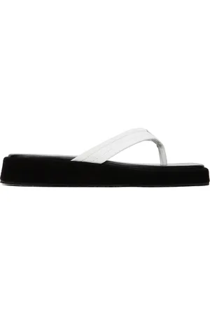 LE 17 SEPTEMBRE Black & Leather Flip Flops