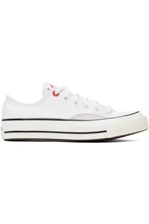 Converse White & Gray Chuck 70 Low Top Sneakers