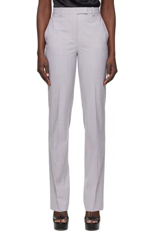 VERSACE Gray Mélange Straight-Leg Trousers