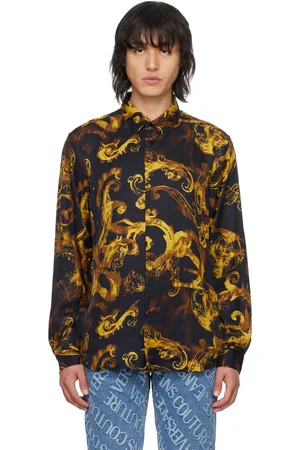 VERSACE Black Watercolor Couture Shirt