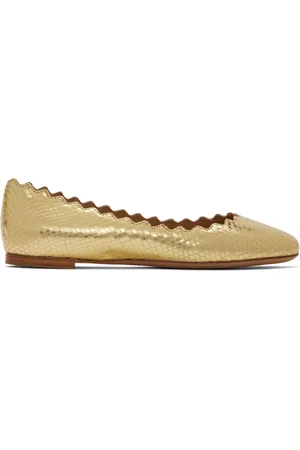 Chloé Gold Lauren Ballerina Flats