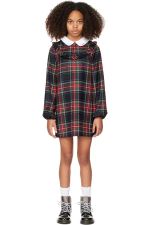 Dolce & Gabbana Kids Multicolor Wool-Blend Tartan Dress
