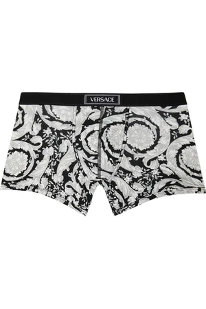 VERSACE Gray & Black Low-Rise Boxers