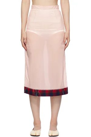 Maison Margiela Pink Loose Thread Midi Skirt