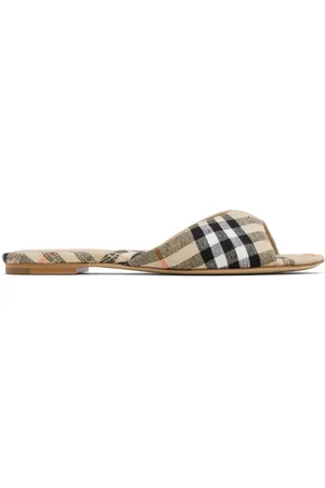 Burberry Beige Check Mews Sandals