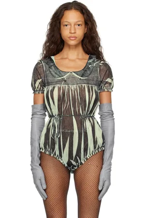 Maison Margiela Black & Blue Printed Bodysuit