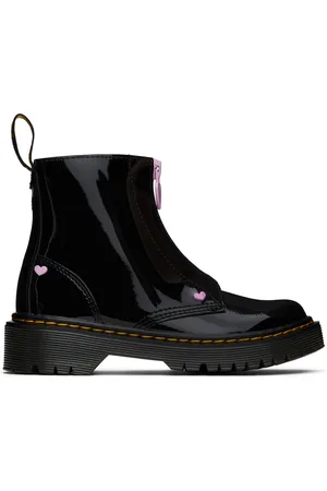 Dr. Martens Big Kids Black Bex Heart Zip Boots