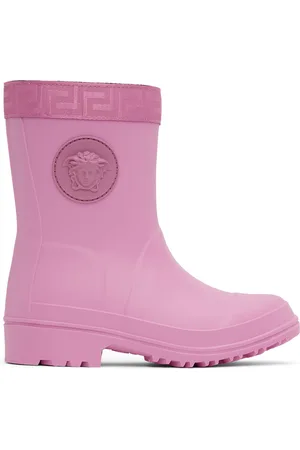 VERSACE Kids Pink Greca Rain Boots