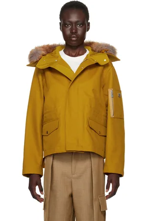 Burberry Orange Short Faux-Fur Trim Jacket