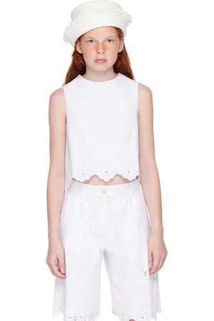 Dolce & Gabbana Kids White Broderie Anglaise Top