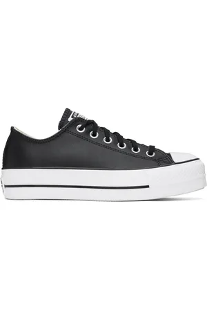 Converse Black Chuck Taylor All Star Platform Leather Sneakers