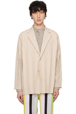 Issey Miyake Beige Edge Ensemble Blazer