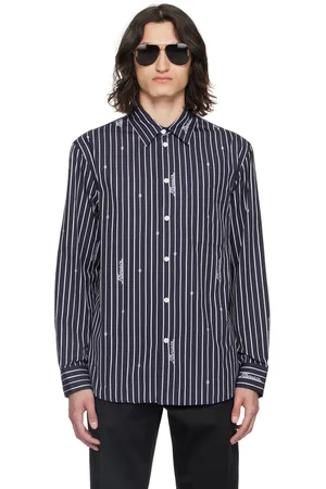 VERSACE Navy Nautical Stripe Shirt