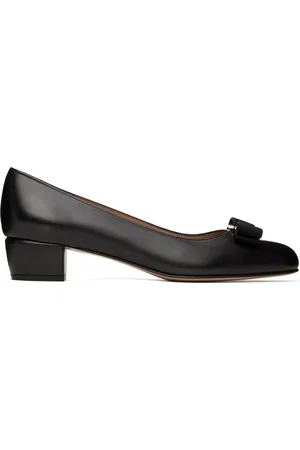 Salvatore Ferragamo Black Vara Pumps