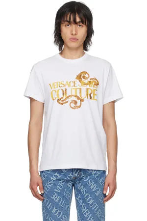 VERSACE White Watercolor Couture T-Shirt