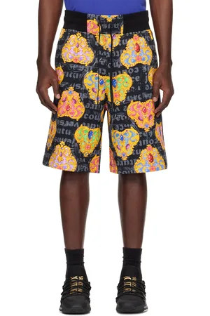 VERSACE Black & Gold Heart Couture Shorts