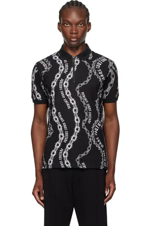 VERSACE Black Chain Couture Polo