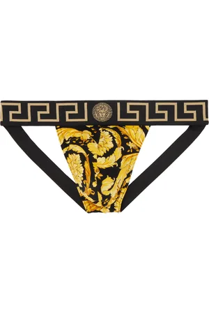 VERSACE Black & Gold Barocco Jockstrap