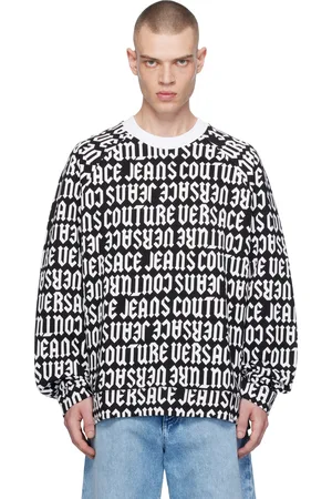 VERSACE Black & White Logomania Sweatshirt