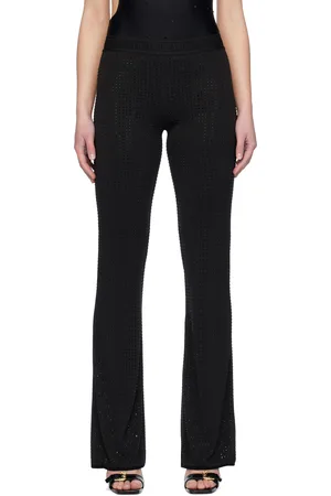 VERSACE Black Crystal-Cut Leggings