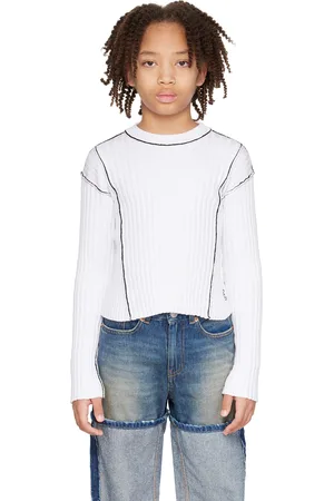 Maison Margiela Kids White Pinched Seam Sweater