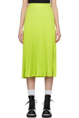 Maison Margiela Green Pleated Midi Skirt