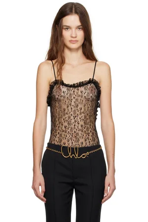 Chloé Black Floral Lace Camisole