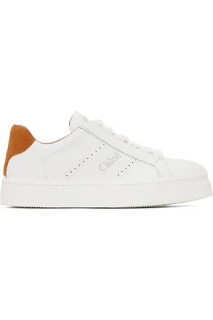 Chloé White & Orange Lauren Sneakers