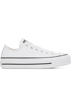 Converse White Chuck Taylor All Star Platform Leather Low Top Sneakers
