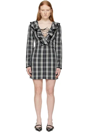 Ganni Black Ruffle Minidress