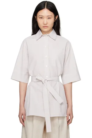 Max Mara Beige & White Belt Shirt