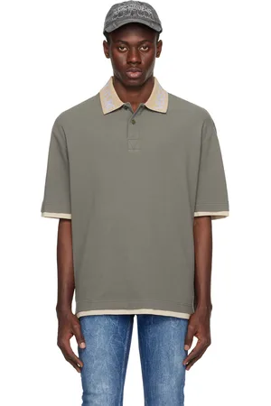 VERSACE Khaki Intarsia Polo