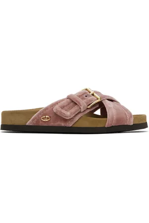 VALENTINO GARAVANI Pink Fussfriend Velvet Sandals