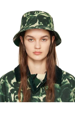 Burberry Green Rose Waxed Cotton Bucket Hat