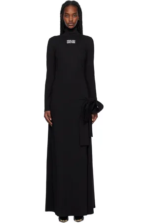 VERSACE Black Gothic Logo Maxi Dress