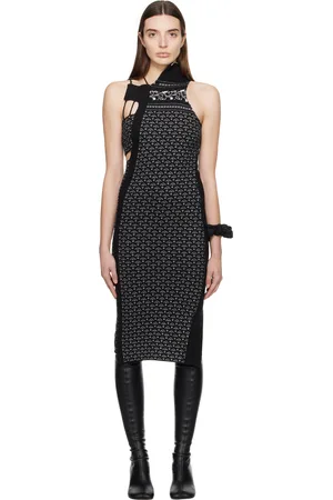 Maison Margiela Black Asymmetric Midi Dress