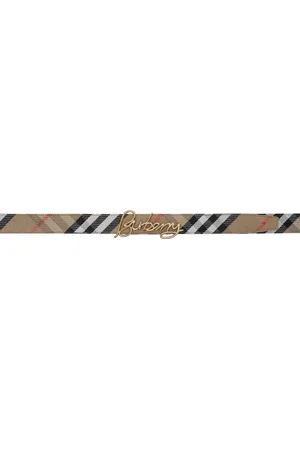 Burberry Beige Check Signature Reversible Belt