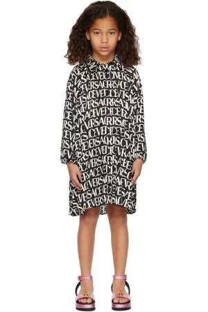 VERSACE Kids Black Pleated Dress