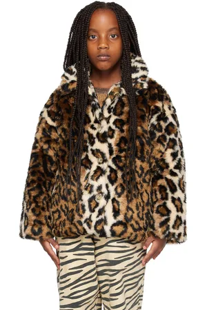 Maed for mini Kids Leopard Faux-Fur Coat
